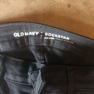 Old navy rockstar black mid rise jeans 8